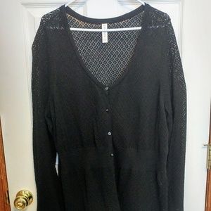Lane Bryant Cacique Black Cardigan Plus Size 22/24
